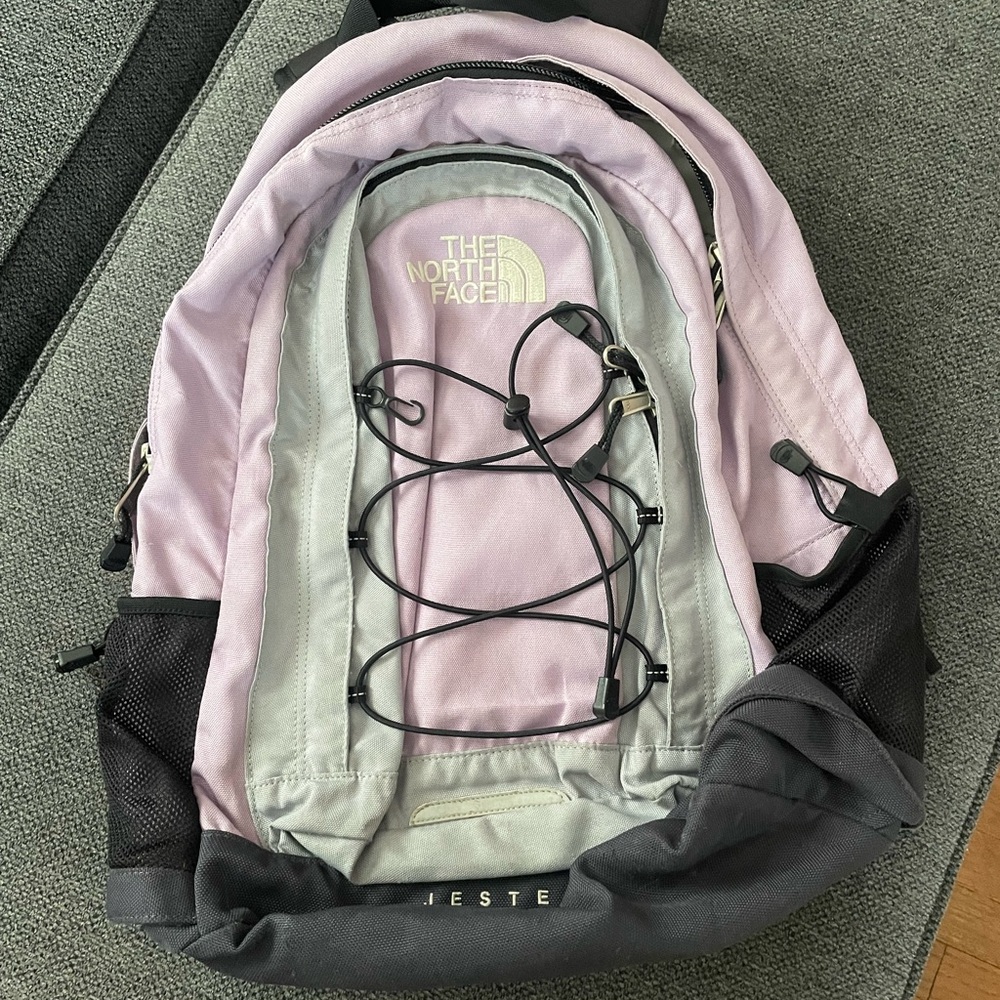 The North Face Light Purple and Gray Backpack